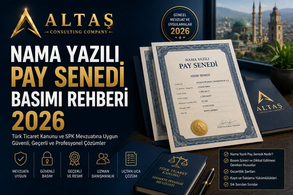 Nama Yazılı Pay Senedi Basımı Rehberi 2026